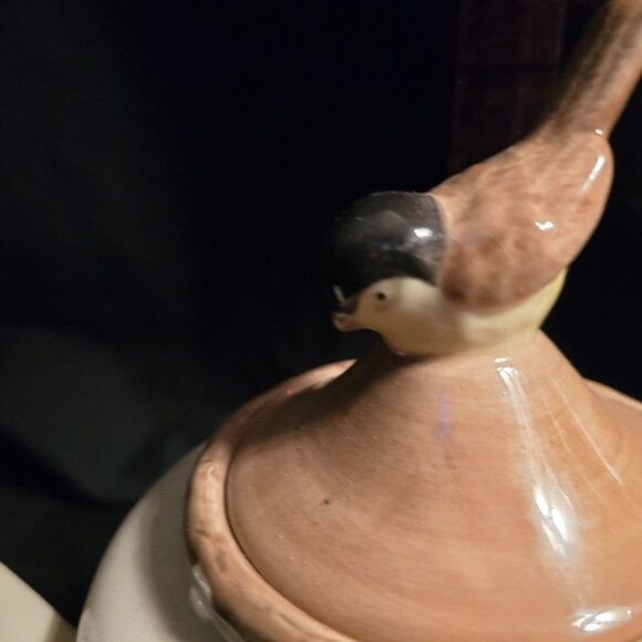 Vintage Cracker Barrel Ceramic Bird Lid Teapot With Floral Design - Picture 7 of 8